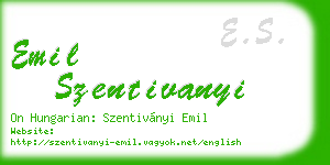 emil szentivanyi business card